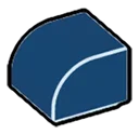 Brick 1 x 1 two-thirds-height with half-curved top in Blue, Midnight