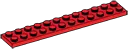 Plate 2 x 12 in Red, Flame