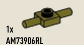 Plate 1 x 1 with horizontal pegs in Green, Rich