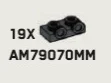 Bracket Plate 1 x 2 with two studs on side, ascending in Gray, Dark (Metallic)