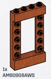 Wall, 1 x 5 x 4 with 4 x 5 open Section in Center in Brown, Rust