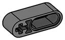 Connector: Liftarm Beam 3L w/ 1 Connector Pin Hole with double wide pin hole in Gray, Dark (Flake)