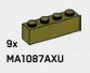 Brick 1 x 4 in Green, Olive Drab (Infinite Green) (Metallic)