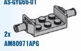 Vehicle Plate 2 x 3 with axles in Gray, Steel