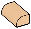 Slope 1 x 2 2/3 wl Half-Curved Top in Brown, Light Tan