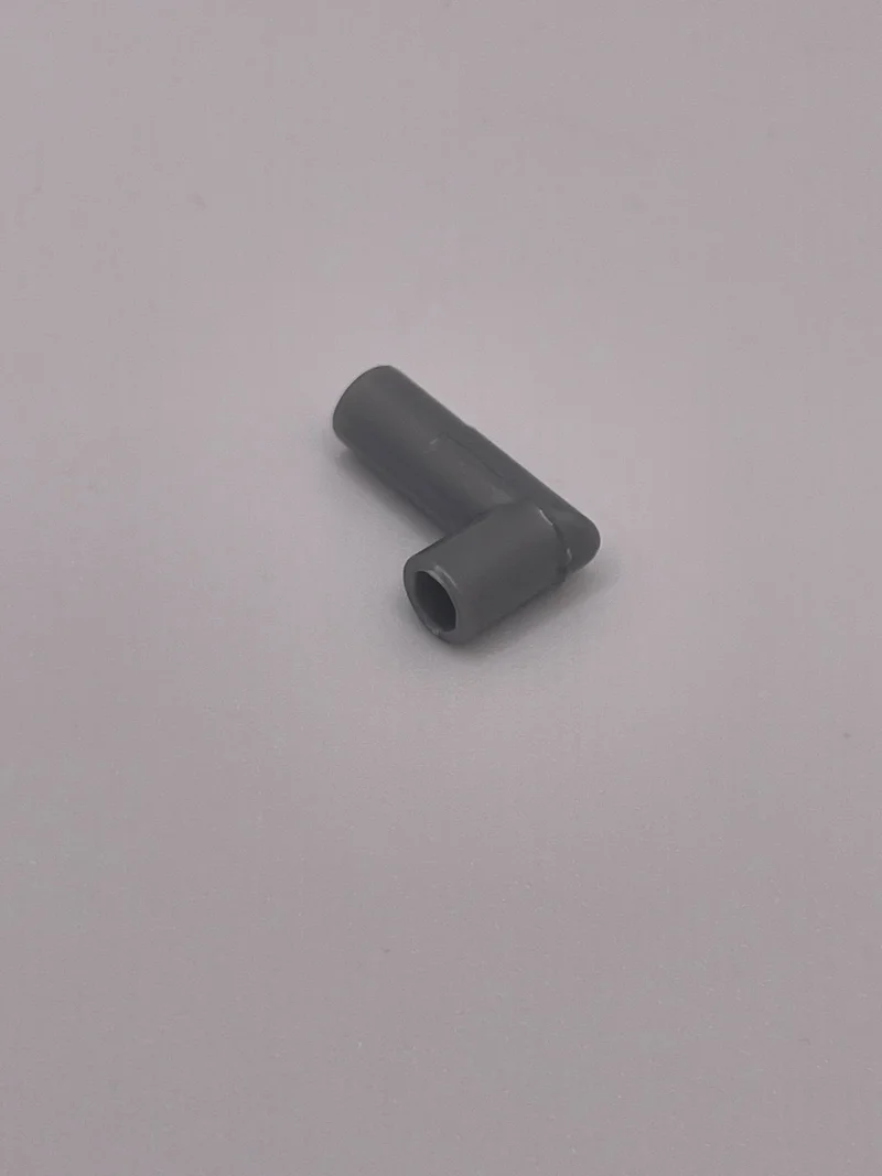 Connector: pipe, small 3 studs long elbow in Gray, Light (Metallic)