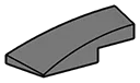 Slope brick 33 1 x 3 curved slope, skewed left in Gray, Dark (Flake)