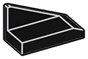 Slope 1 x 2 on right edge in Grey, Charcoal