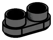 Plate Modified Round 1 x 2 Connector: female:female, type 01 in Gray, Dark (Flake)