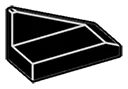 Slope 1 x 2 on right edge in Black