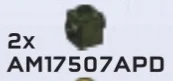 Brick Modified 1 x 1 with Studs on Two Opposite Sides in Green, Jungle (Camo)