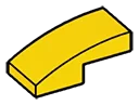 Slope 1 x 1 x 2 two-thirds height with curved slope in Yellow, Lemon