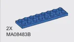 Plate 2 x 8 in Blue