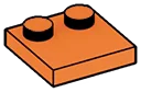 Plate Modified 2 x 2 with two studs offset in Orange, Bright