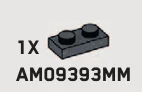 Plate 1 x 2 in Gray, Dark (Metallic)