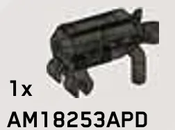 Weapon, Vehicle: medium gun on horizontal clips, handles, type 01 in Green, Jungle (Camo)