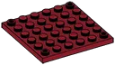 Plate 6 x 6 with holes through corner studs, new