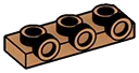 Plate 1 x 3 with three studs on side, ascending in Brown, Light Nougat