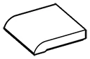 Tile Modified 2 x 2 with rounded lip in White