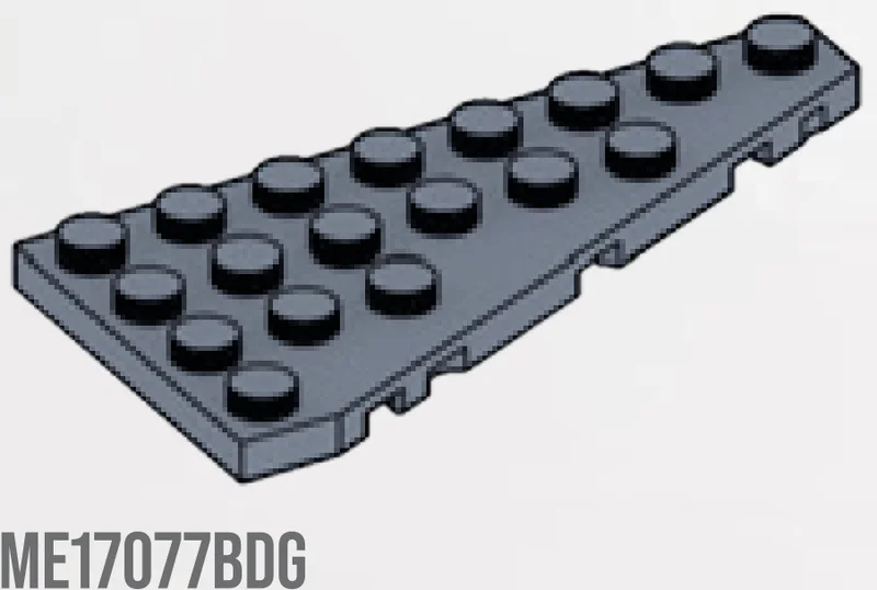 Wedge Plate 4 x 8, Left in Gray, Dark (Flake)