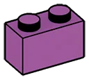 Brick 1 x 2 in Magenta, Rich