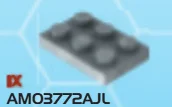 Plate 2 x 3 in Gray, Cool Dark (Flake)