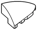 Wedge 2 x 3 tile, right in White