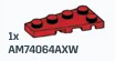 Wedge Plate 2 x 4 - Left in Red, Blood (Pearl)