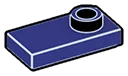 Plate Modified 1 x 2 with one stud, offset in Blue, Dark Slate