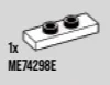 Plate Modified 1 x 3 with two studs in White