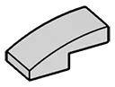 Slope 1 x 1 x 2 two-thirds height with curved slope in Gray, Dull