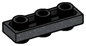 Plate Modified 1 x 3 Connector: male:male in Metal, Iron (Metallic)
