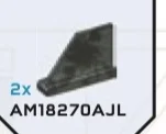 Wing 1 x 4 with 3H tail in Gray, Cool Dark (Flake)