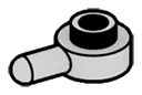Plate 1 x 1 round with horizontal peg in Gray, Dull