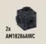 Brick Modified 1 x 1 with studs on adjacent sides in Gray, Dark (Metallic Camo)
