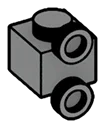 Brick Modified 1 x 1 two-thirds height, with 2 studs on side in Gray, Dark (Flake)