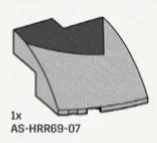 Slope 3 x 3 with cut out, w/ Dark Grey Print - Right
