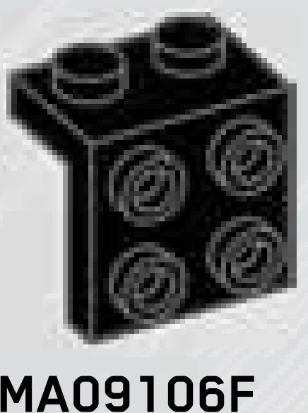 Bracket 1 x 2 - 2 x 2 with studs in Black