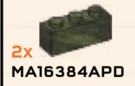 Brick 1 x 3 in Green, Jungle (Camo)