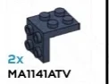 Bracket 2 x 2 - 2 x 2 with studs in Blue, Smoke (Flake)