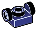 Bracket Plate 1 x 1 with opposing side studs, ascending in Blue, Dark Slate