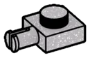 Plate Modified 1 x 1 with small axle pin in Gray, Steel