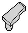 Slope panel 1 x 2 on small vertical peg in Gray, Dull