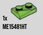 Slope plate 2 x 1, double-sloping, left in Green, Soft Grass