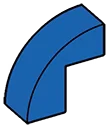 Slope Brick 1 x 2 x 2 with half-curved top in Blue
