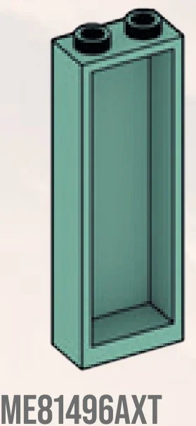 Wall 2 x 5 x 1 in Green, Vertigris (Sand Green)