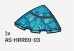 Slope Dome 3 x 1 x 3 Corner Round A/ 343 Printed Eye in Blue, Medium (Translucent)