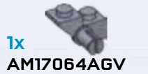 Slope brick 45 1 x 2 inverse with axle, left in Gray, Light (Metallic)