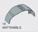 Wing Center With middle row of 3 studs in Gray, Dull
