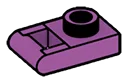 Plate 1 x 1 with horizontal handle in Magenta, Rich